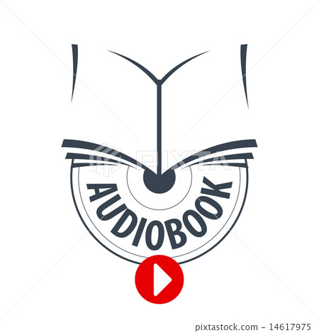 vector logo audiobook on CD with play button 14617975