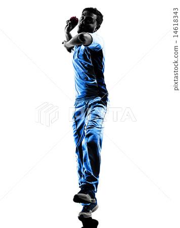 pitcher Cricket player  silhouette 14618343