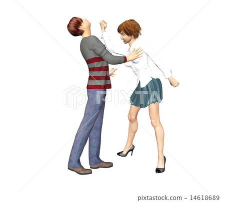 A sexual harassment male beating a tempered body women 14618689