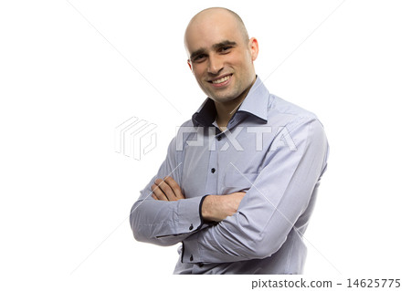 Photo of smiling young hairless business man Photo of smiling young hairless business man 14625775