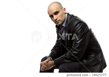 Photo of sitting hairless business man Photo of sitting hairless business man 14625777