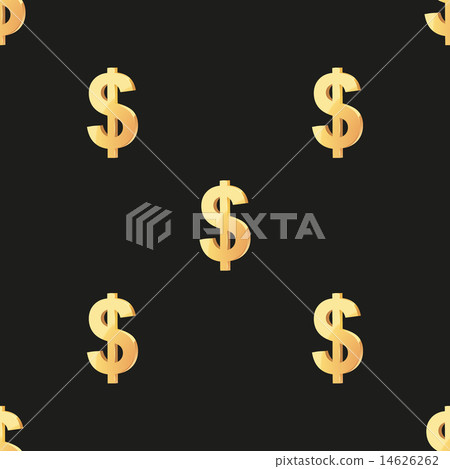 Universal vector seamless patterns tiling. Finance theme with gold dollar symbol. 14626262