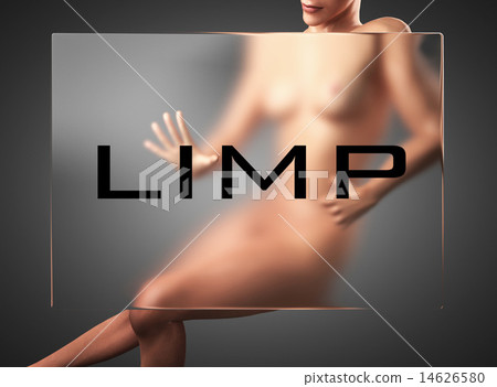 limp word on glass and woman 14626580