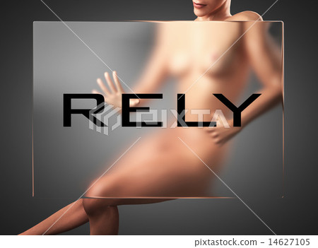 rely word on glass and woman 14627105