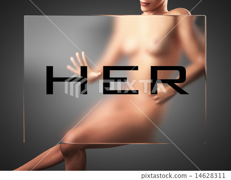 her word on glass and woman 14628311