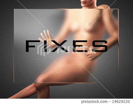 fixes word on glass and woman 14629220