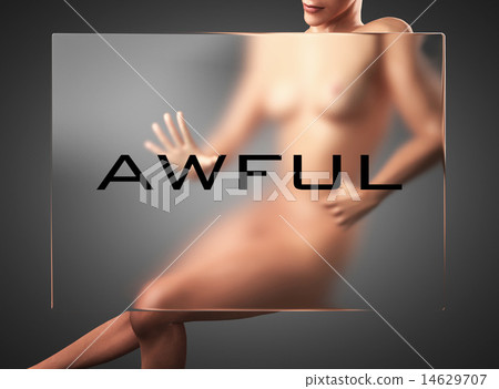 awful word on glass and woman awful word on glass and woman 14629707