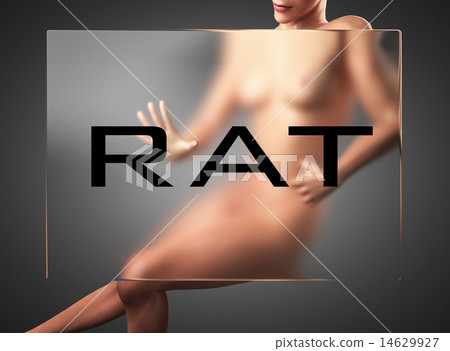 rat word on glass and woman rat word on glass and woman 14629927