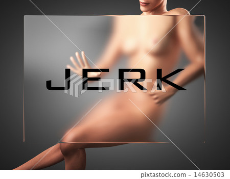jerk word on glass and woman jerk word on glass and woman 14630503