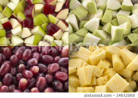 Pieces of apples,pineapple,grape and guava 14632068
