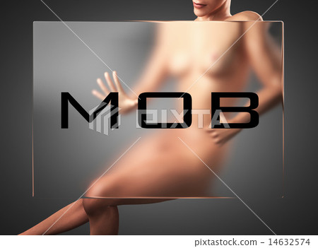 mob word on glass and woman 14632574