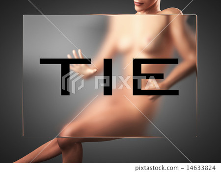 tie word on glass and woman tie word on glass and woman 14633824