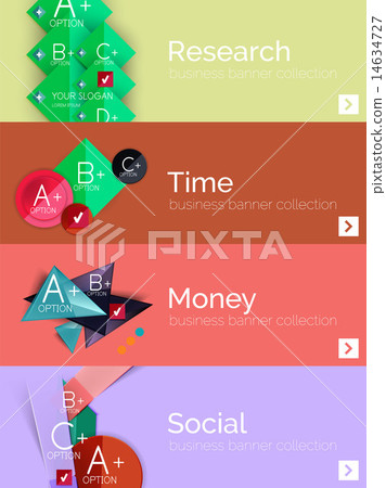 Infographic flat design banner with geometric diagram  14634727