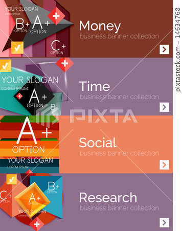 Flat design paper infographic banner set Flat design paper infographic banner set 14634768