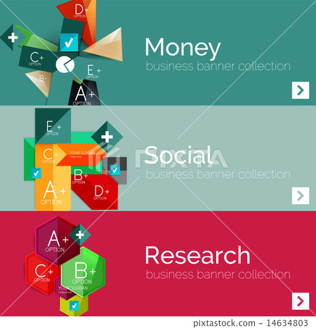 Flat design paper infographic banner set Flat design paper infographic banner set 14634803