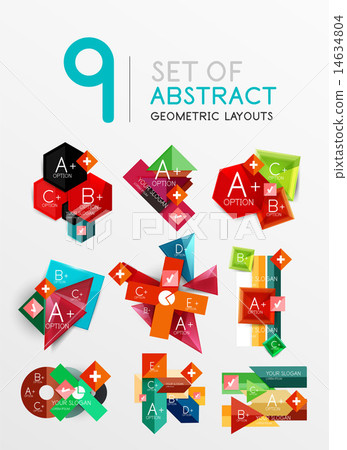 Modern paper info banner layout set Modern paper info banner layout set 14634804