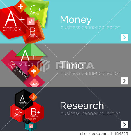 Flat design paper infographic banner set Flat design paper infographic banner set 14634805