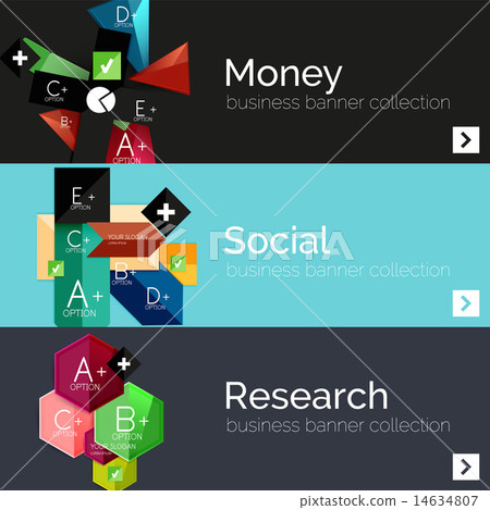 Flat design paper infographic banner set Flat design paper infographic banner set 14634807