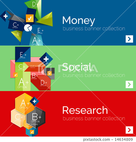 Flat design paper infographic banner set Flat design paper infographic banner set 14634809