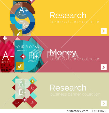 Flat modern info banner set 14634872