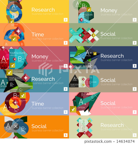 Flat modern info banner set 14634874