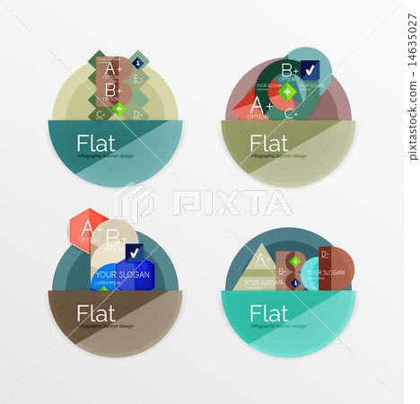Set of flat design circle infographic icons Set of flat design circle infographic icons 14635027
