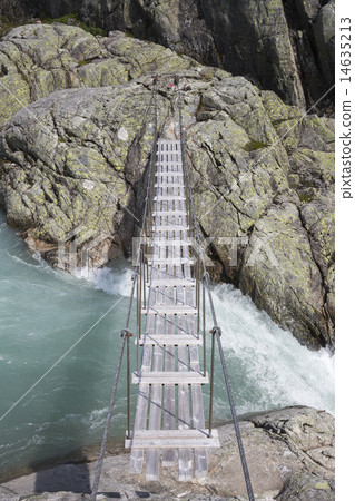 Bridge over a waterfall (Norway) 14635213