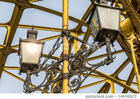 Decorative lamps hanging from bridge 14636823