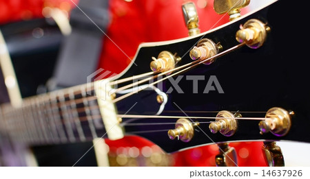 Black electric guitar headstock 14637926