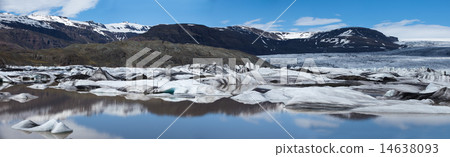 Panorama of glacier, Iceland 14638093