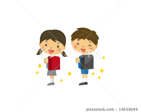 Elementary school student carrying a school bag 14638649