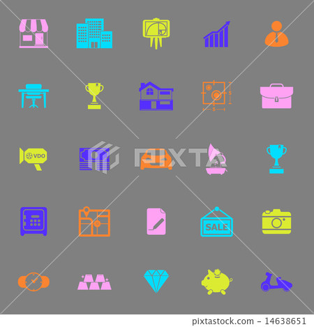 Asset and property icons on gray background Asset and property icons on gray background 14638651