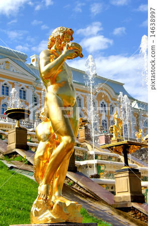 Statue in Peterhof Grand Palace in Russia 14638997