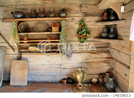 Interior of russian izba Interior of russian izba 14639013