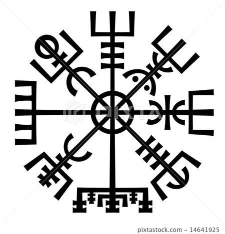Vegvisir. The Magic Compass of Vikings. Runic Talisman. 14641925
