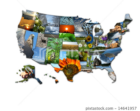 Photo collage of unusual map of states of USA 14641957