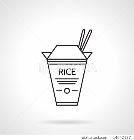 Rice pack black line vector icon 14642187