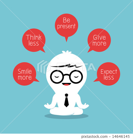 businessman meditating with positive thinking 14646145