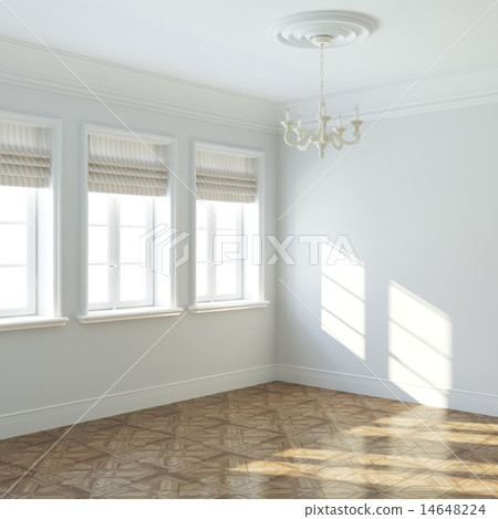 New big empty interior design with retro chandelie New big empty interior design with retro chandelie 14648224