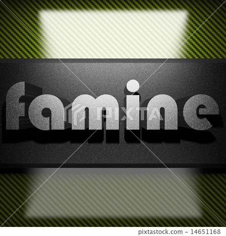 famine word of iron on carbon 14651168