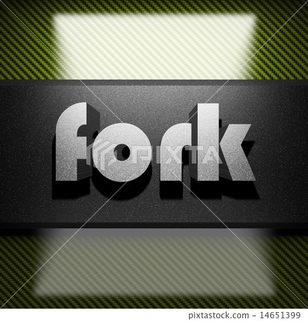 fork word of iron on carbon 14651399