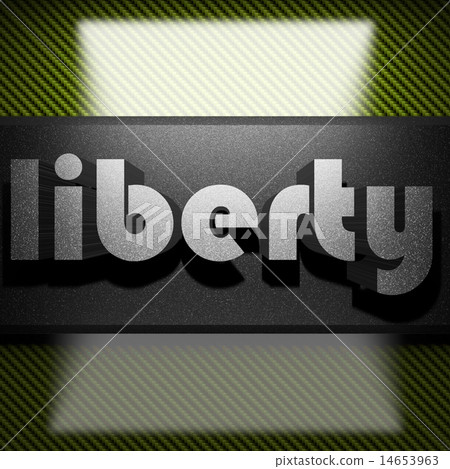 liberty word of iron on carbon 14653963