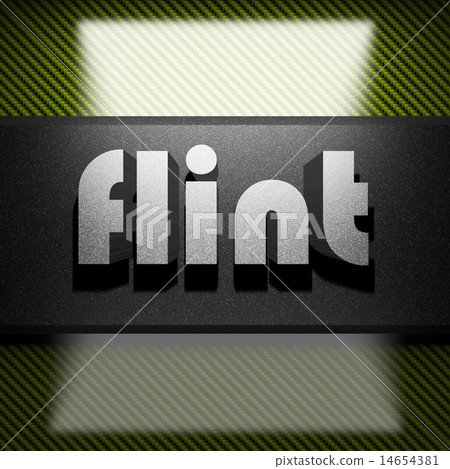 flint word of iron on carbon 14654381