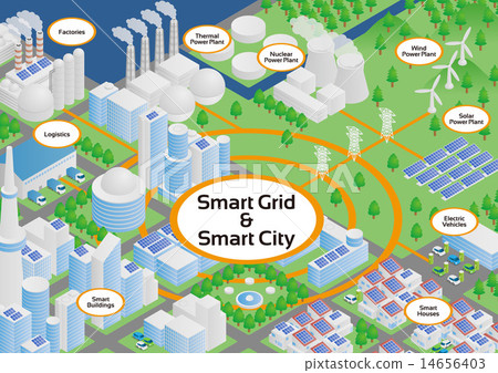 Smart Grid (Smart Grid) Image Illustration - Stock Illustration ...