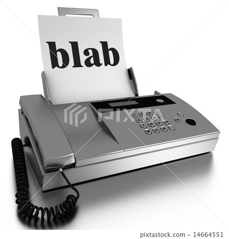 blab word printed on fax 14664551
