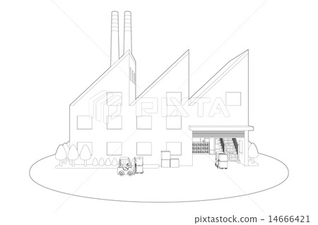 Factory line drawing 14666421