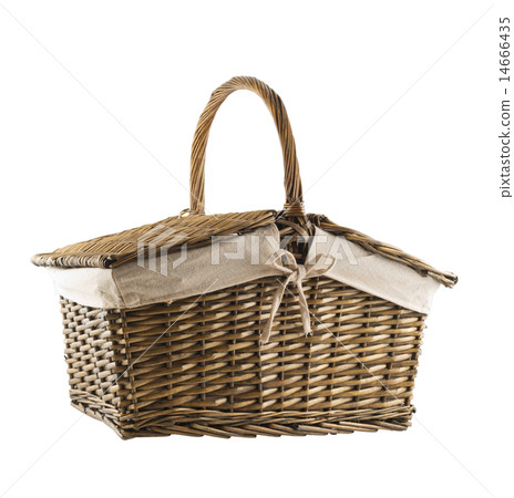 Picnic basket hamper isolated 14666435