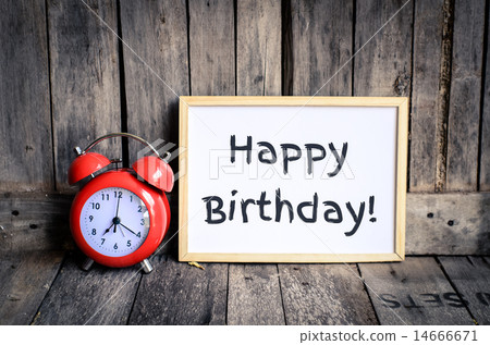 Happy birthday messae on white board and red retro Happy birthday messae on white board and red retro 14666671