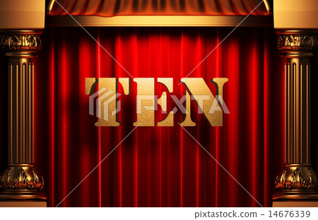 ten golden word on red curtain ten golden word on red curtain 14676339