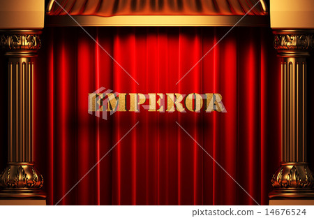 emperor golden word on red curtain 14676524